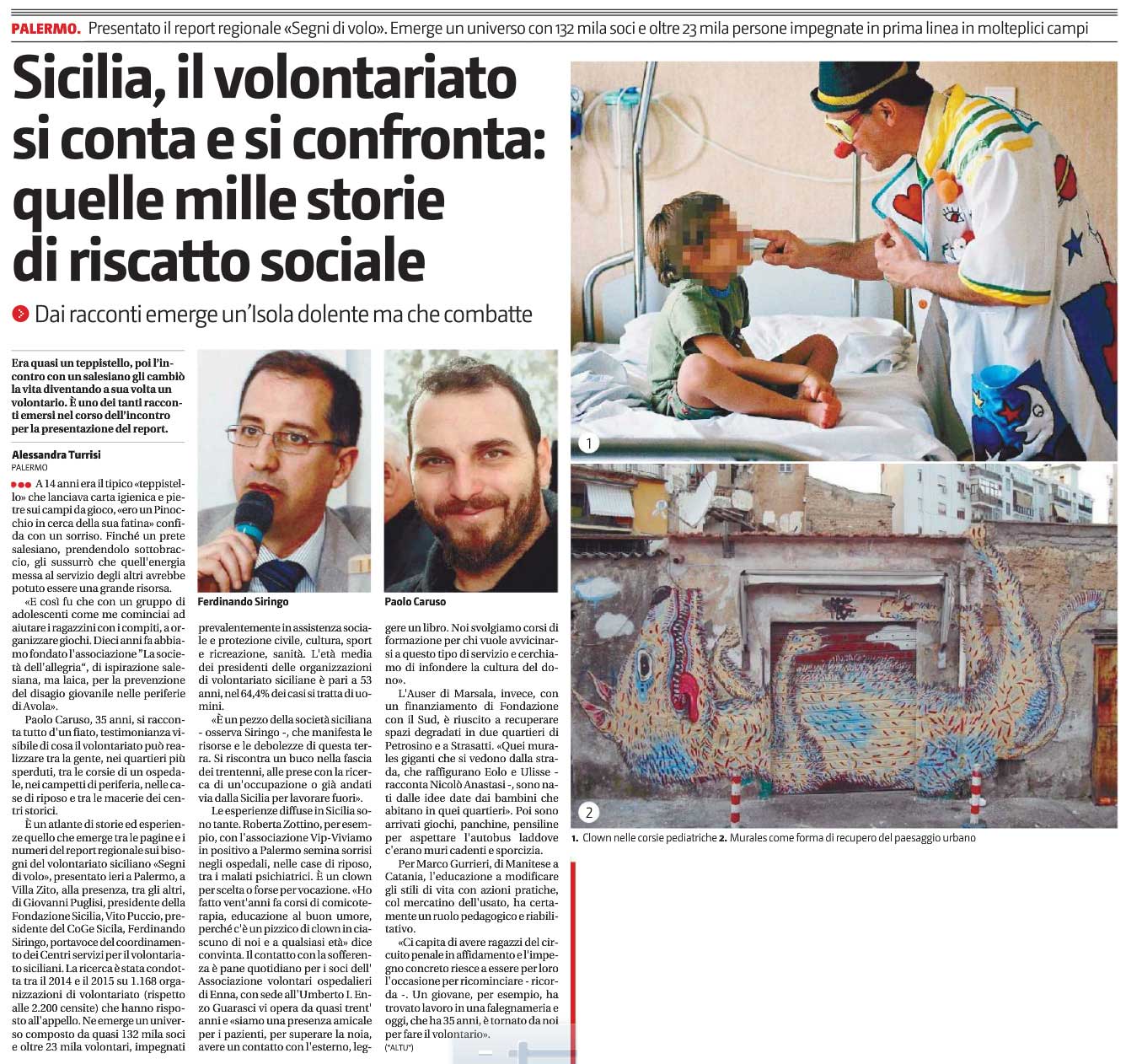 Mondo Solidale Il Giornale di Sicilia e Repubblica Palermo raccontano i risultati della Ricerca Mondo Solidale Il Giornale di Sicilia e Repubblica Palermo raccontano i risultati della Ricerca