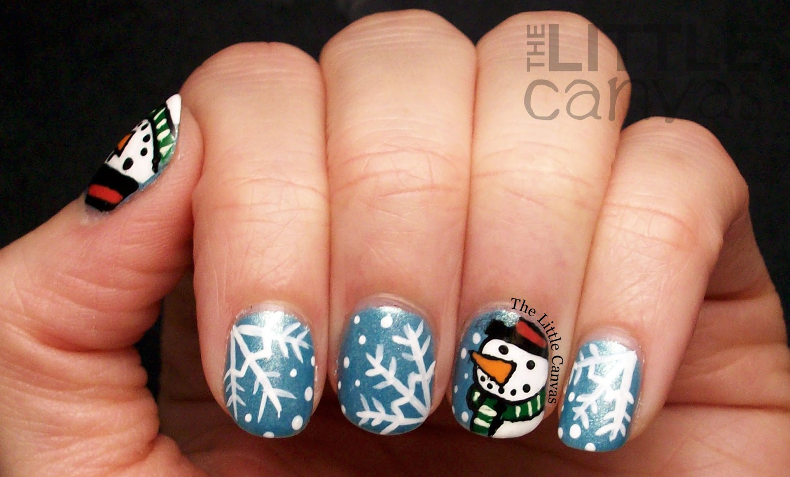 Snowman Nail Art Inspired by SimplyRins - The Little Canvas