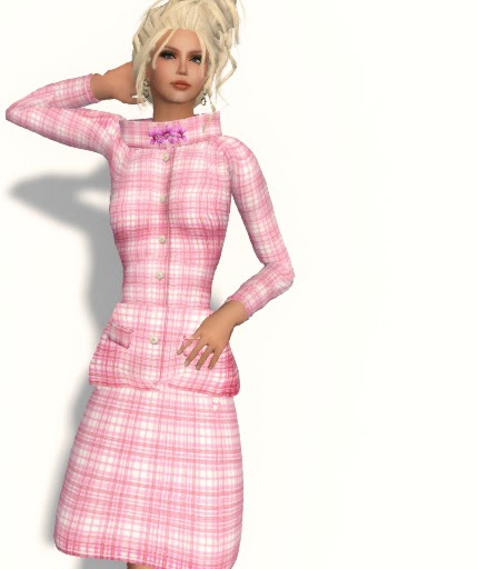pink gingham trouser suit