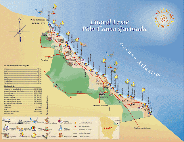 Mapa litoral Leste do Ceará