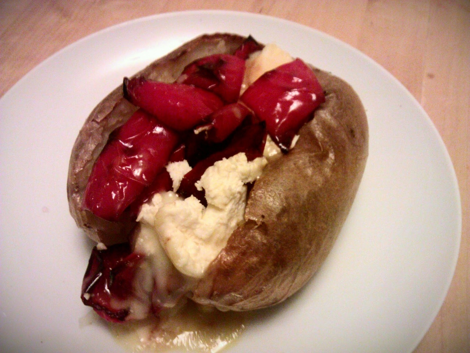 Everything Goes With Toast Baked potato roast pepper & goats cheese
