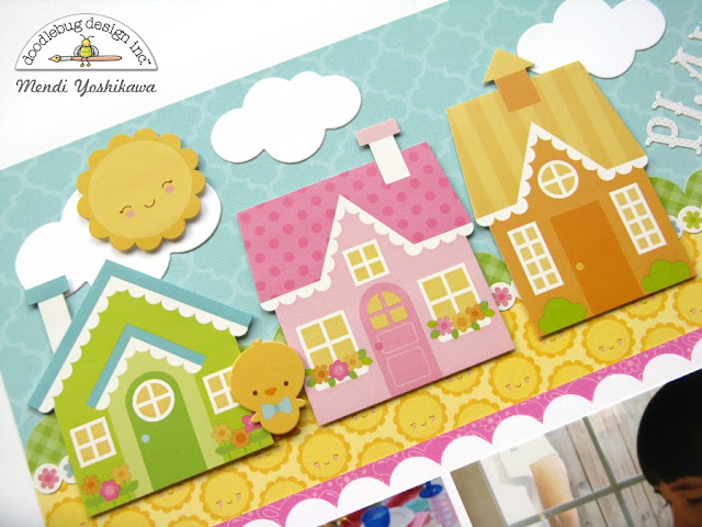 Doodlebug Designs Bunnyville Play House Home Themed Layout by Mendi Yoshikawa