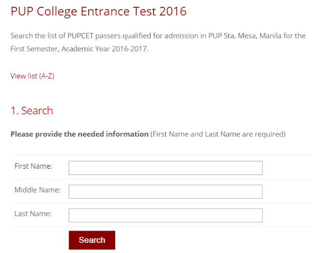 PUPCET results 2016
