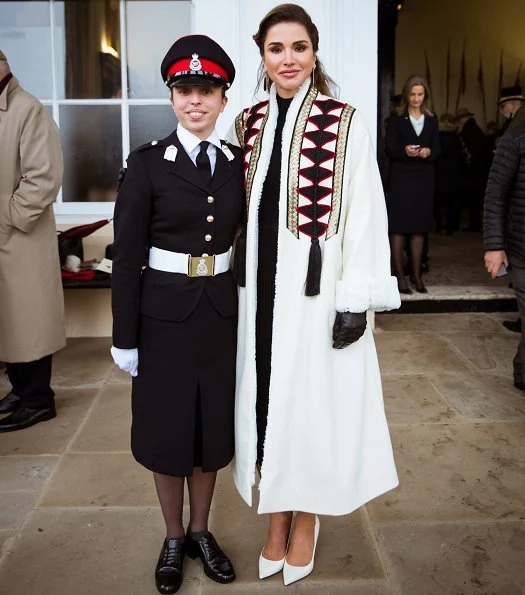 King Abdullah II, Queen Rania, Crown Prince Al Hussein and Princess Iman came to the United Kingdom and attended the Commissioning Parade