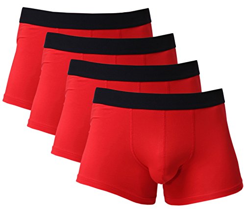 Gudan Mens Cotton Underwear Boxer Briefs Short Leg (Red,L,4 Pack) 2019 ...