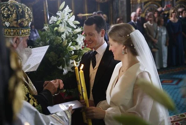 Crown Princess Victoria wore HM Conscious Exclusive dress. Queen Sofia at Filip Karadjordjevic wedding.