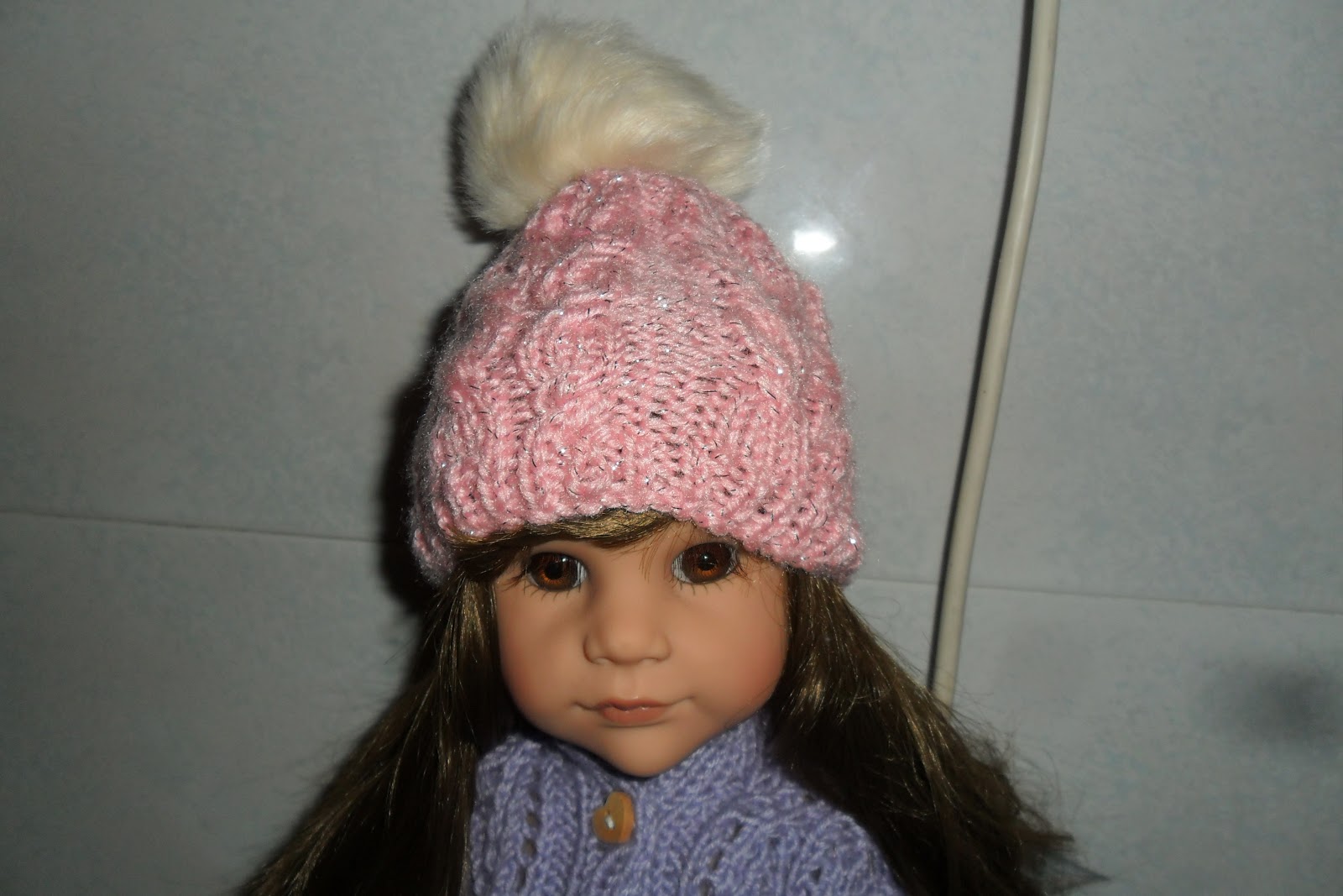 Olive Groves and Doll Knits Lamè doll hat knitting pattern