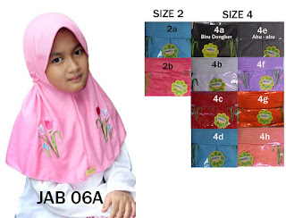 jilbab anak delima jab 06A Size 2-4