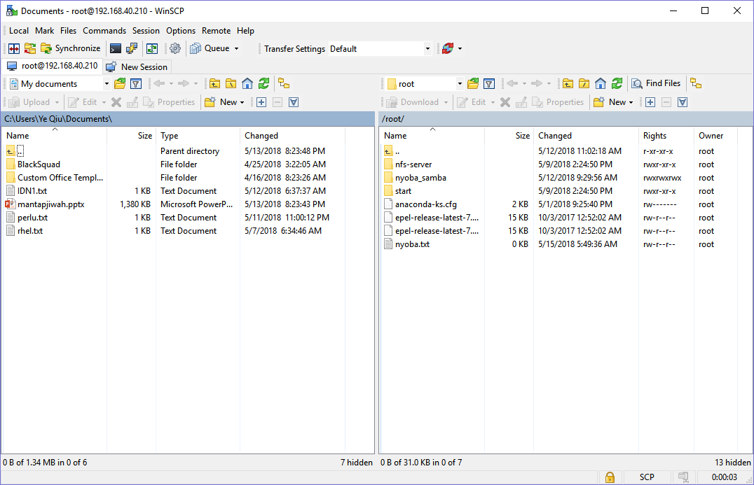 RHEL 7 File Transfer SCP SSH CLI dan windows GUI Sysadmin_Blog