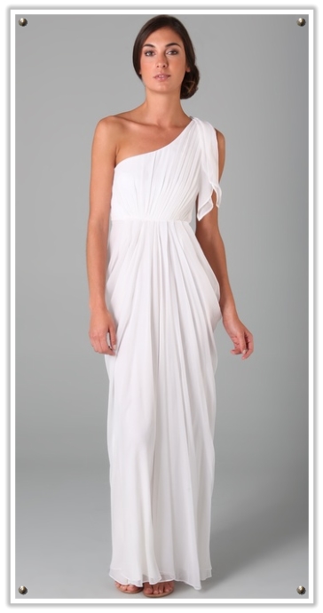 thoroughly modern roman and grecian wedding dress