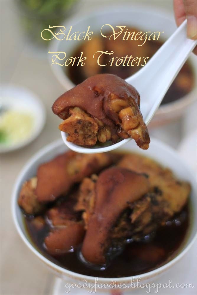 GoodyFoodies Recipe Pork knuckle/trotters with black vinegar 猪脚醋
