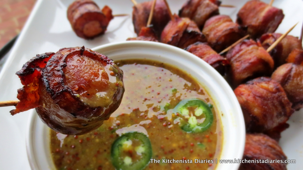 Bacon Wrapped Kielbasa Bites & Jalapeño Honey Mustard Sauce - The ...