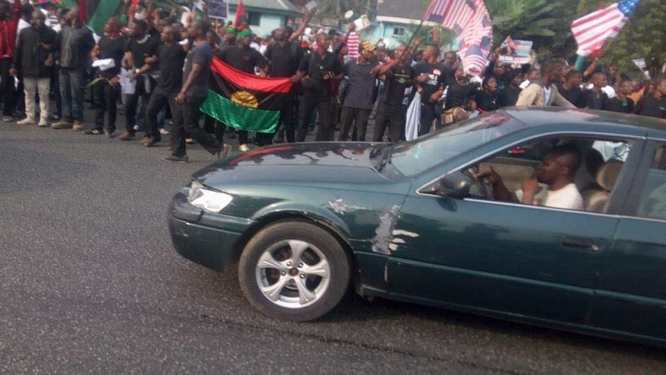 Photos: IPOB members in Rivers hold inauguration rally for Donald Trump