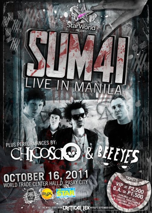 Sum 41 LIVE in Manila 2011, poster