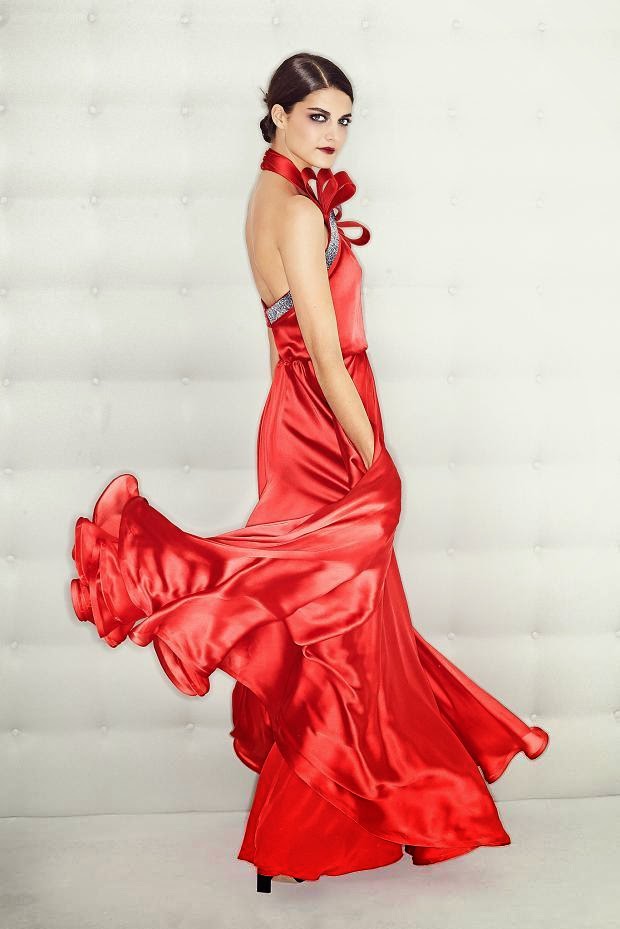 Red Silk Dress Gown