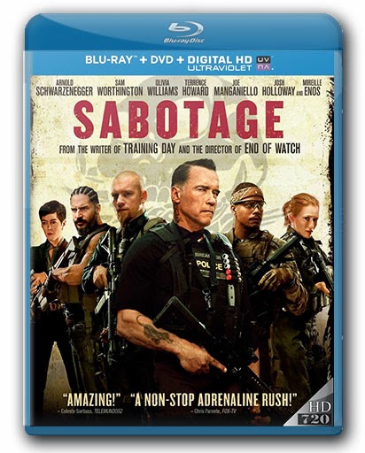 Sabotage (2014) 720p BDRip Dual Latino-Inglés [Subt. Esp] (Thriller. Acción)