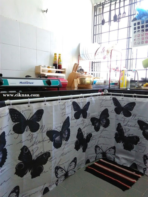 Ciknaa Rumahkecilfamilyrm Kos Buat Kabinet Dapur Table Top Klik Gambar Untuk Cara Pasang Langsir Bawah Table Top