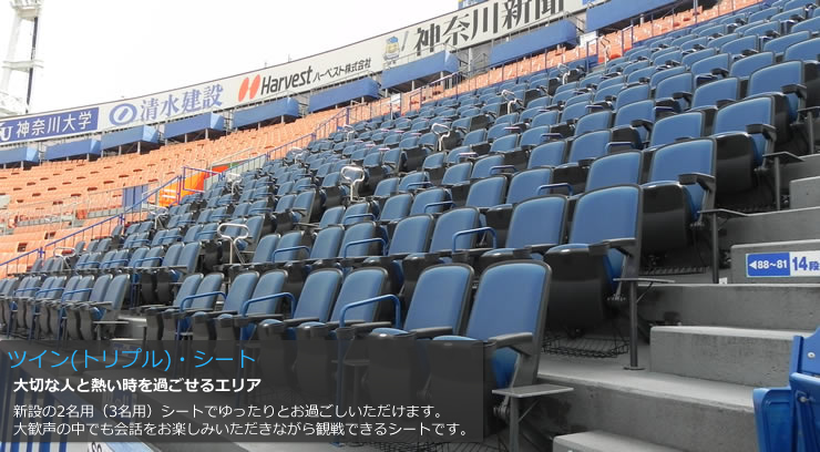 とりあえず言ってみる: 横浜スタジアムのSSツインシート（カップルシート）がなかなかよかった件