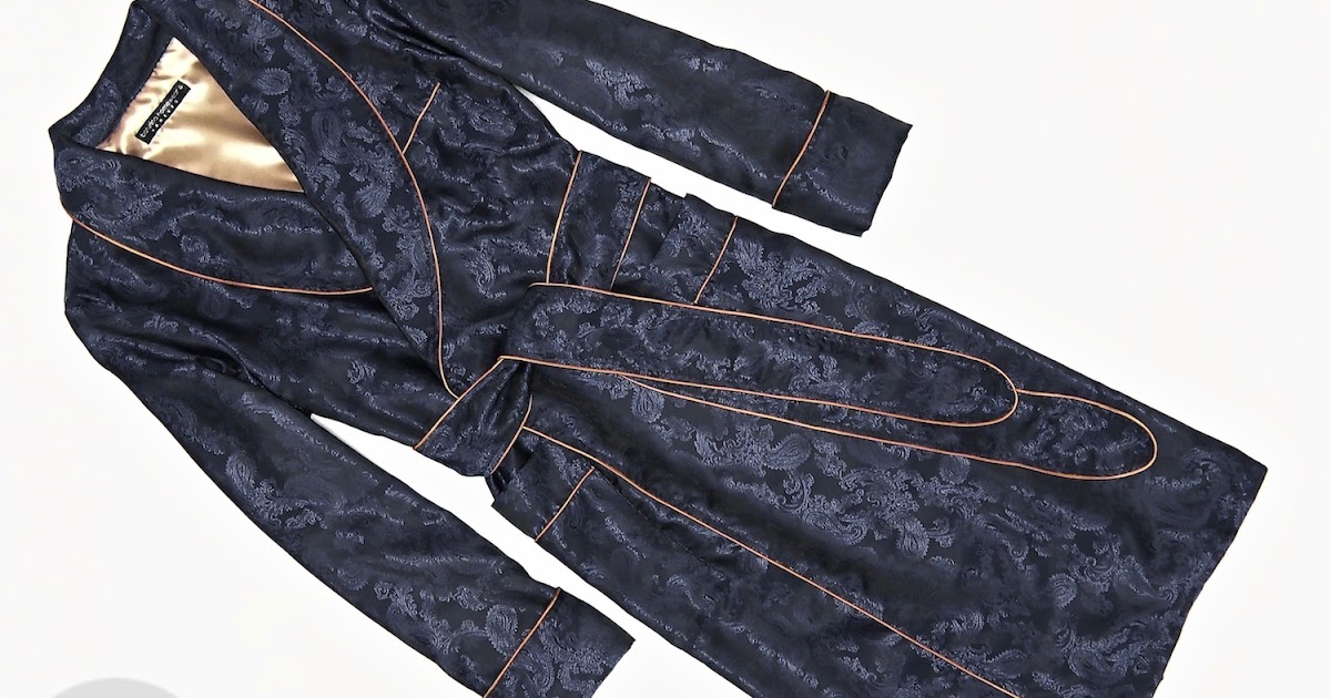 Men's Luxury Paisley Silk Dressing Gown, Lightweight Summer Morning Robe