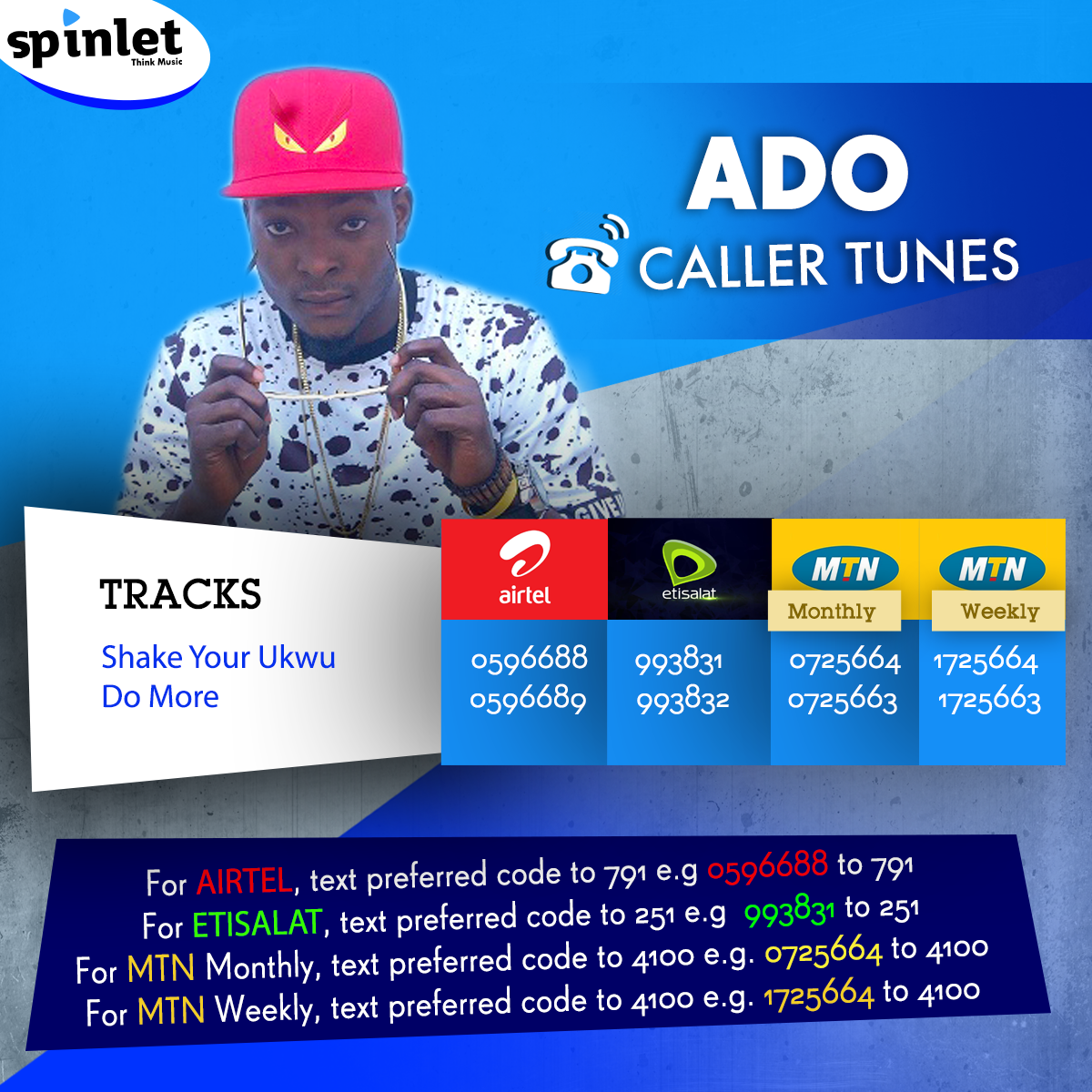Get the tunes from Spinlet By @IamAdoOfficial
