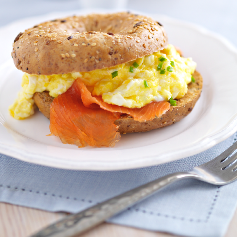 Scrambled Eggs With Smoked Salmon Bagels Scrambled Eggs With Smoked Salmon Bagels