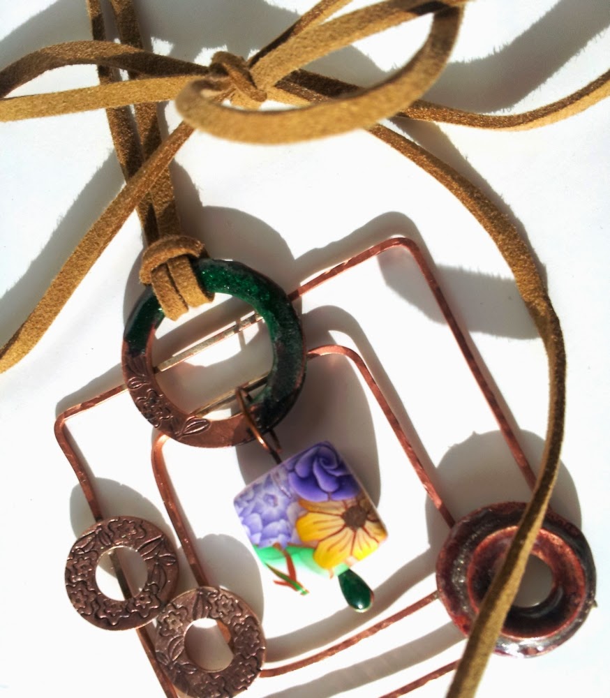 Exotic dreams: ooak polymer clay, copper, enamel, metal work, ooak pendant :: All Pretty Things