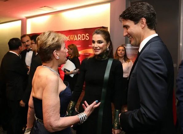 Queen Rania presented the Atlantic Council Global Citizen Award to Canadian Prime Minister Justin Trudeau in an award ceremony in NYC