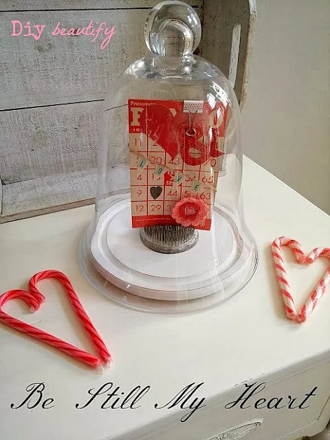 vintage Bingo card Valentines display