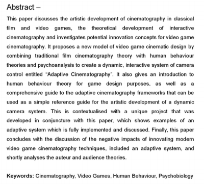 Cinematography research paper image
