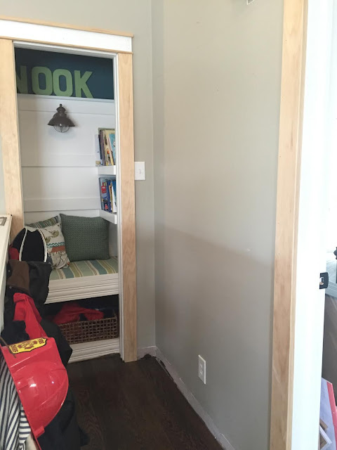 book corner outside the closet