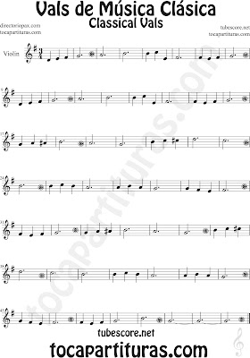 Partitura de Vals de Música Clásica Fácil para Violín by diegosax Classical Vals Sheet Music for Violin Music Scores Music Scores