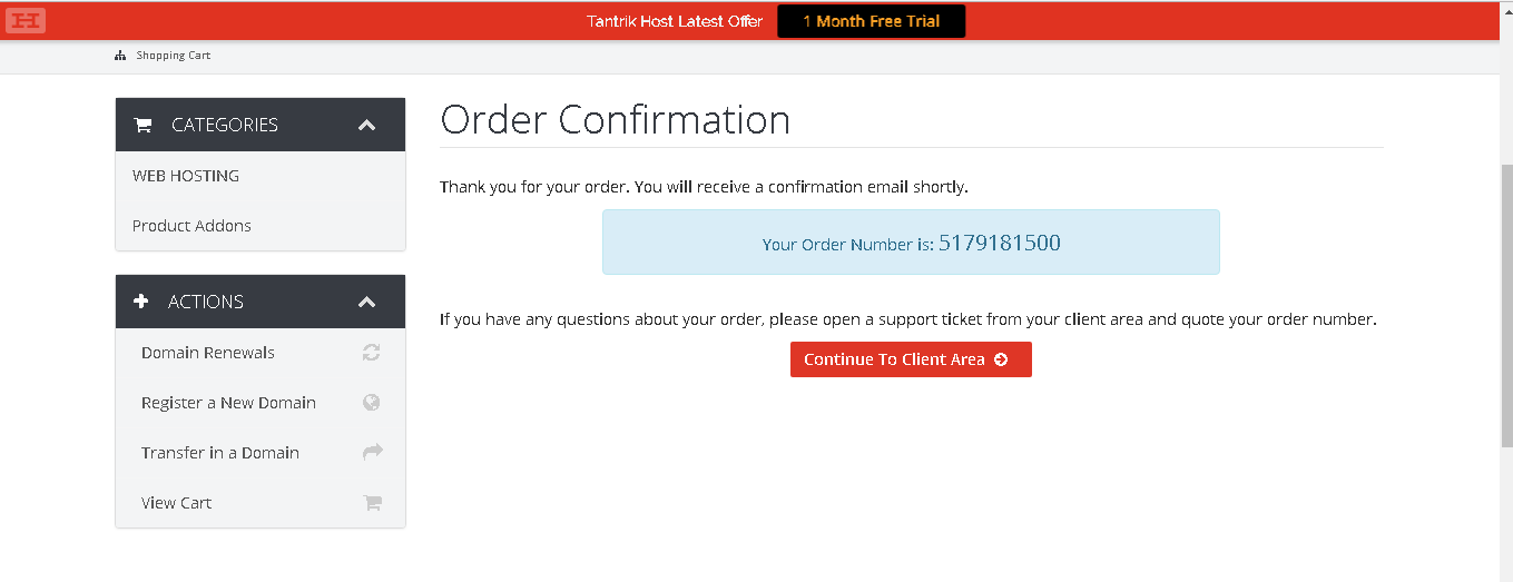Confirm order. Category order.