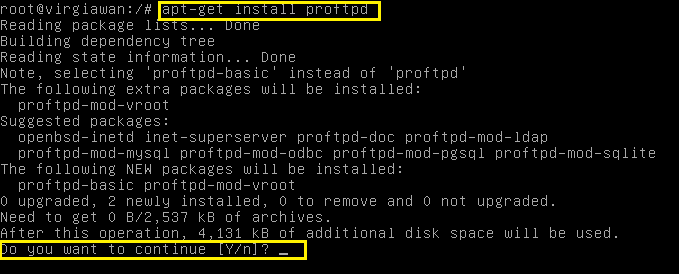Cara install dan konfigurasi FTP server di debian