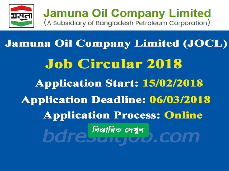 JOCL Jamuna Oil Company Limited Recruitment Circular 2018 Education