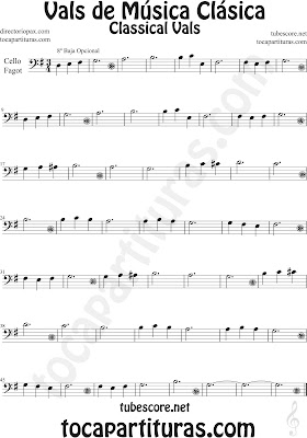 Partitura de Vals de Música Clásica Fácil para Violonchelo y Fagot by diegosax Classical Vals Sheet Music for Cello and Bassoon Music Scores