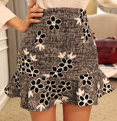 [Dabagirl] Floral Fit-and-Flare Mini Skirt | KSTYLICK - Latest Korean ...