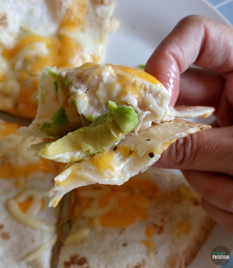Quesadilla de Pollo y Aguacate Recetas ParisFinas