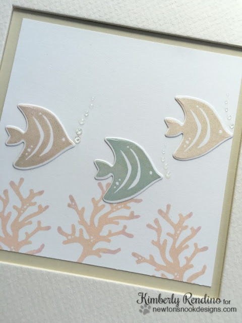 handmade | wall art | seashells | seahorses | tropical fish | fish | stamping | clear stamps | newton's nook designs | kimpletekreativity.blogspot.com