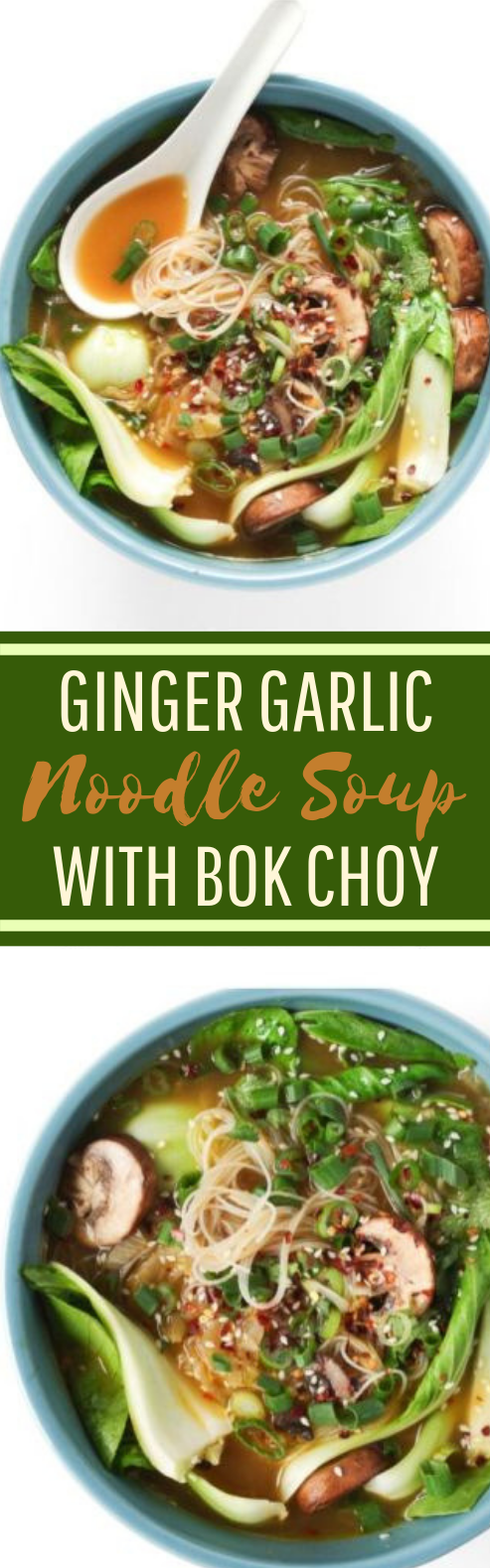 Ginger Garlic Noodle Soup with Bok Choy #healthy #soup