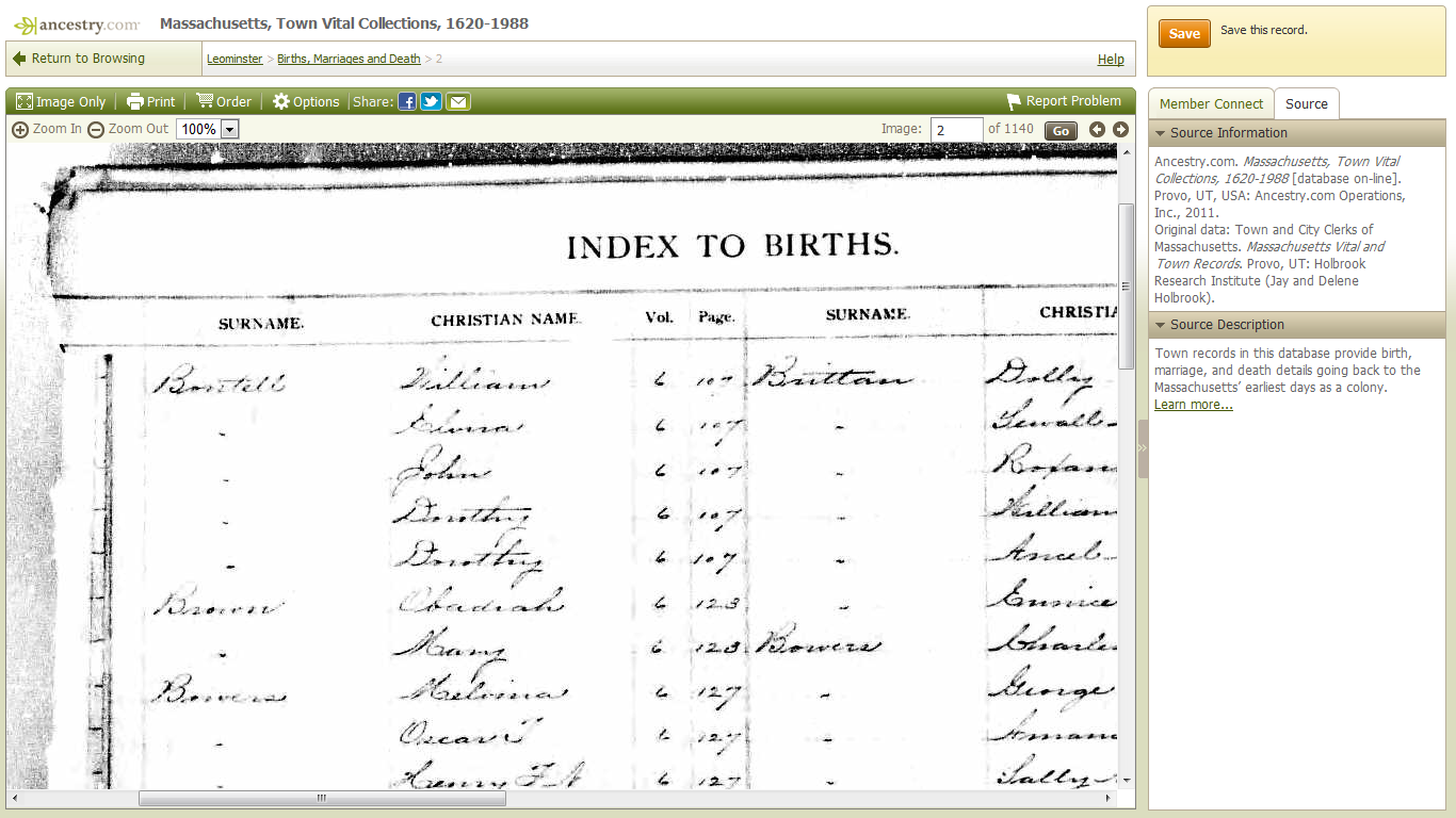 GeneaMusings Adds Original Massachusetts Vital Records