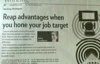 Headline reading Reap Advantages When You Hone Your Job Target
