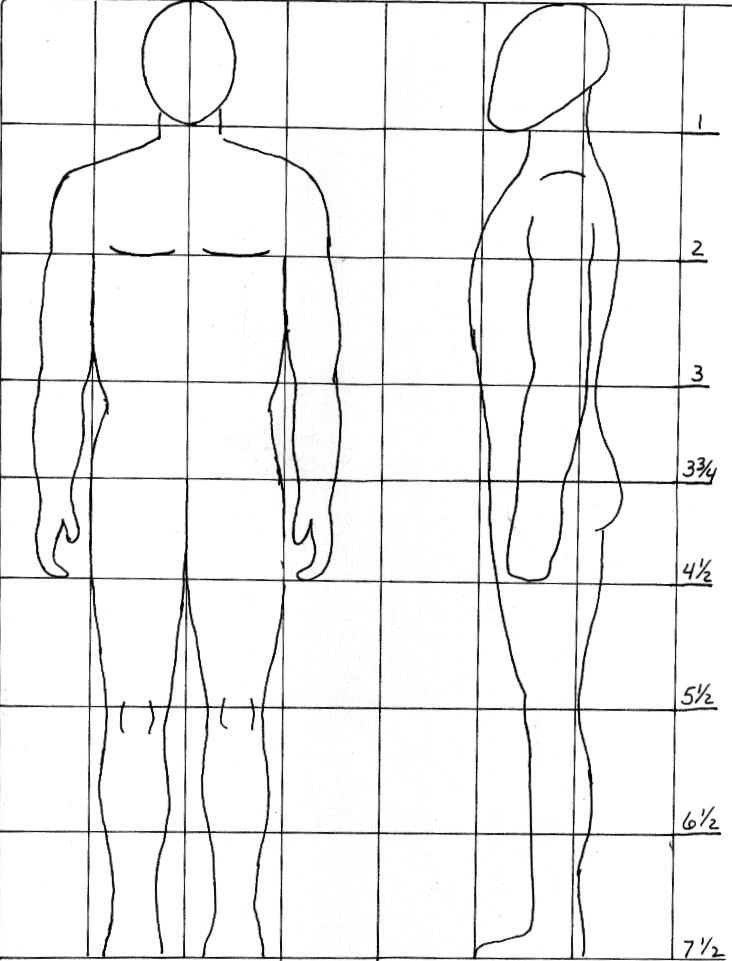 Схема человека в полный рост рисунок. Технический рисунок мужской фигуры. Фигура мужчины для рисования. Силуэт человека по пропорциям. Рисунок силуэт человека изо 7 класс.