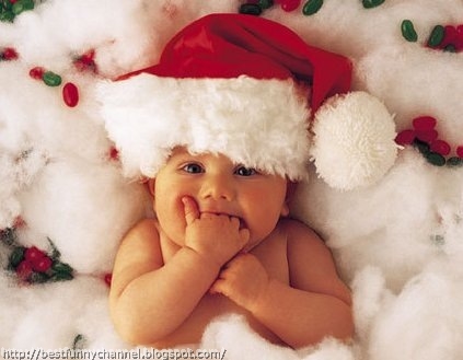Funny baby Santa.