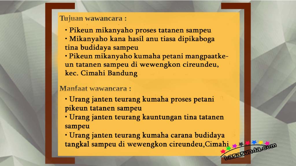 Laporan Wawancara Narasi Dengan Petani Singkong Bahasa Sunda