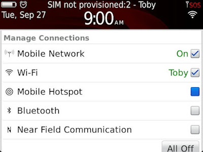 Foto Setting Blackberry Mobile Hotspot WiFi Indosat Telkomsel XL Smartfren IM3 