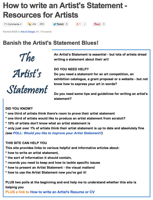 6 Tips for Writing an Artist’s Statement