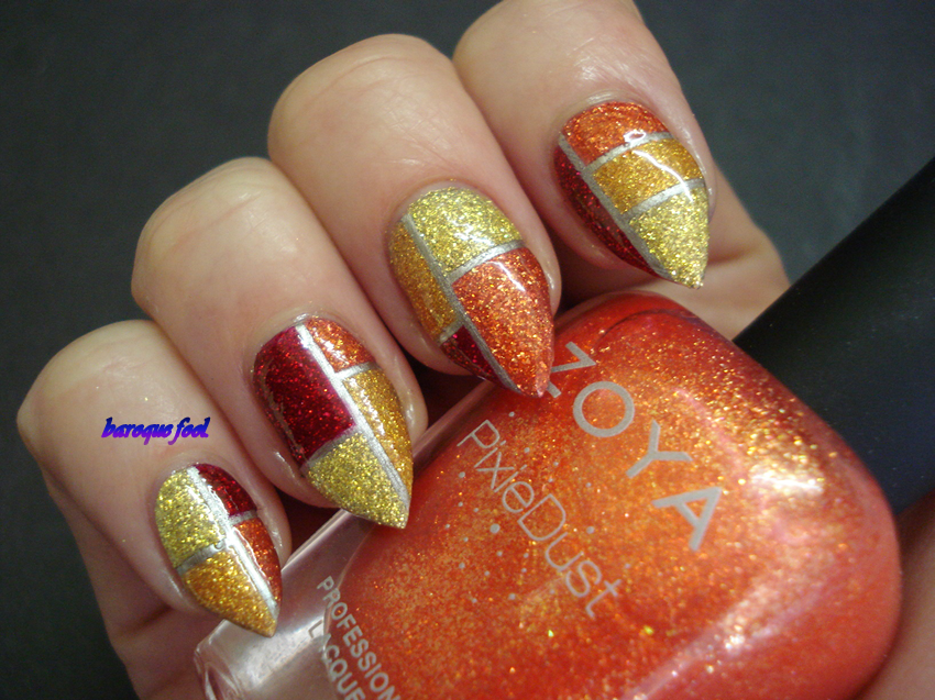 Diy Easy Fire And Ice Flame Nail Art Tutorial Youtube