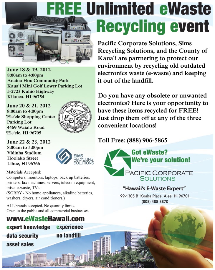Kauai Community College Campus News County of Kauai Electronic Waste
