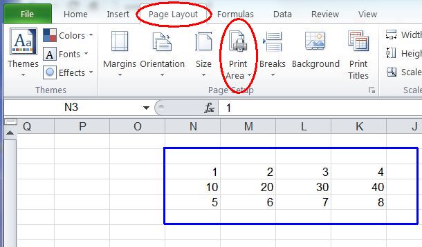 Practical Tips For MS Office Set print area In Excel 2010