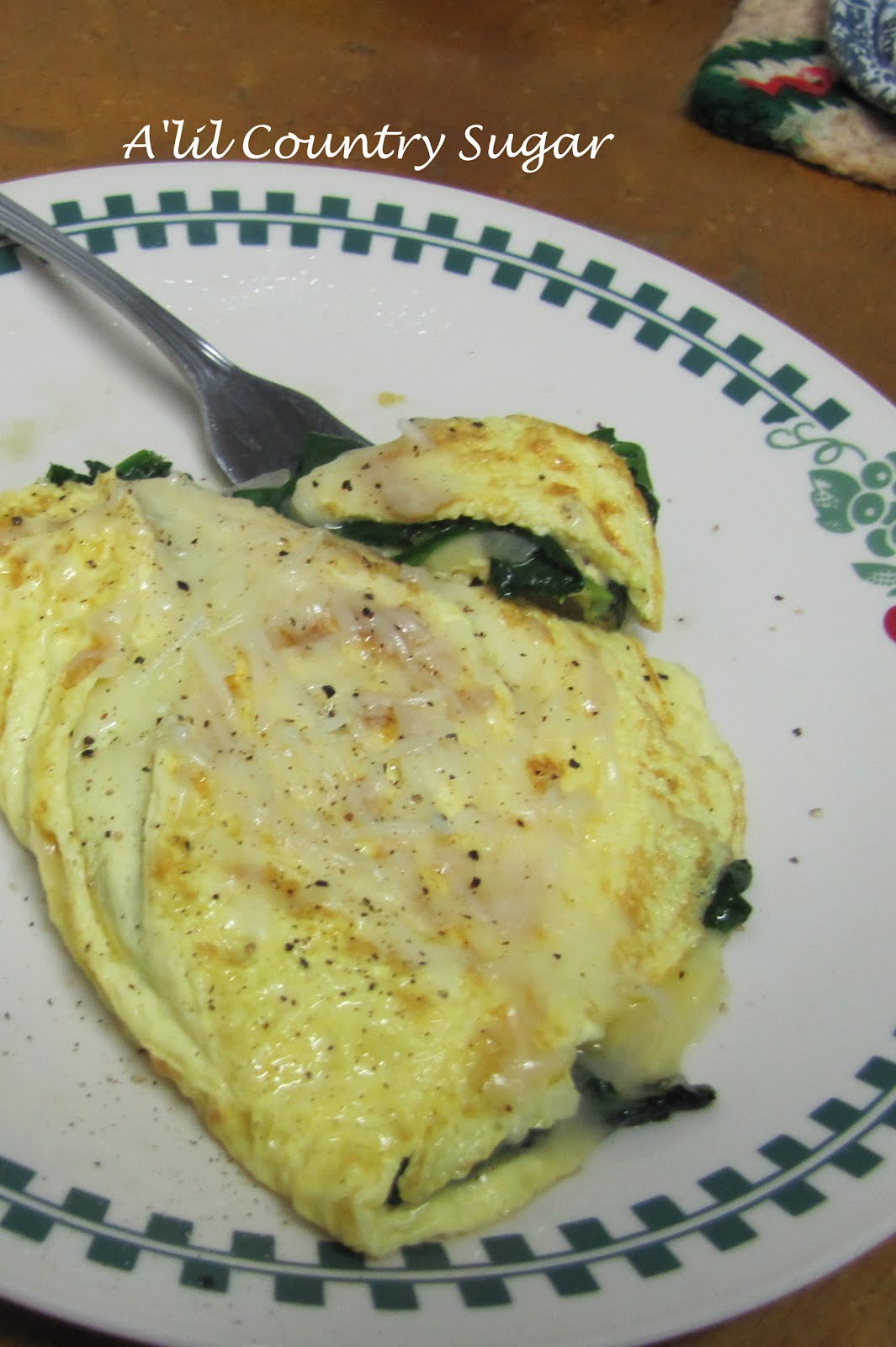 A'lil Country Sugar Bob Evans Anyone? Spinach Onion Omelet